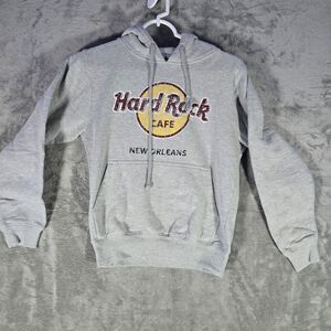 Hard Rock Cafe Hoodie Boys Small Long Sleeve Gray New Orleans Youth Pullover‎